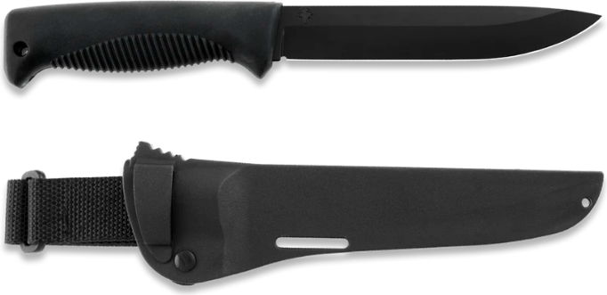 Peltonen Knives Tinder pouch: fire steel, flint and char cloth Musta