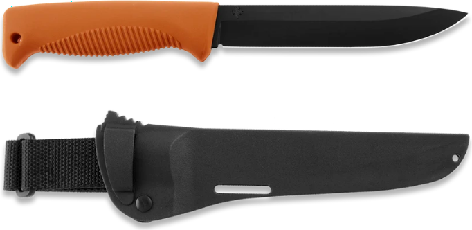 Peltonen Knives Tinder pouch: fire steel, flint and char cloth Oranssi